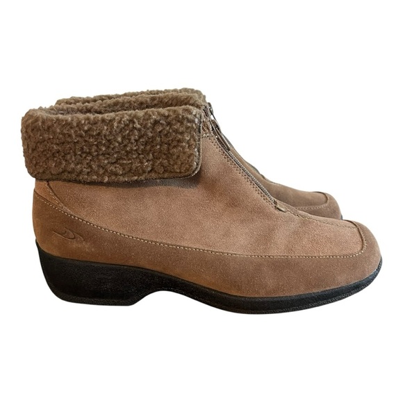 Dr. Scholl’s Double Air-Pillo Demi Leather Sherpa Lined Zip Up Booties. Size 9. - Picture 1 of 13